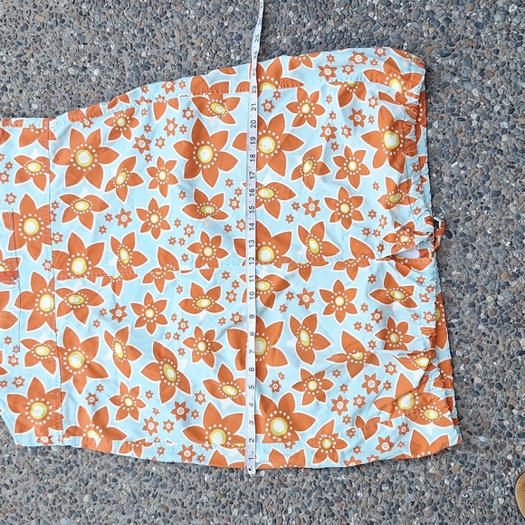 Vintage 70s Floral Cotton Overall Hippie Dress Whimsical Colorful L/XL - Picture 10 of 11